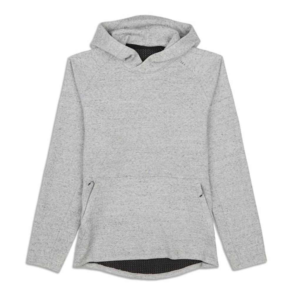 Lululemon At Ease Engineered Warm Hoodie Men Medium Grey Heather Wool Blend Knit